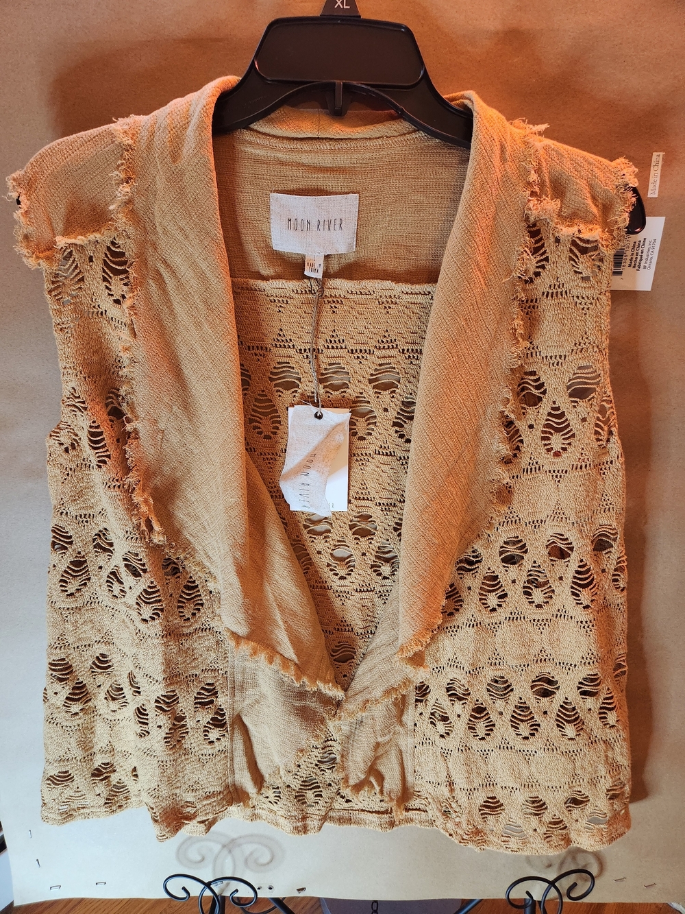 Size Large Moon River Gold Open-Front Vest